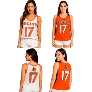 Nike Miami Orange and White Women's Tank Top